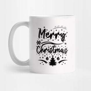 Merry Christmas Typography Mug